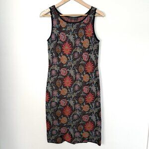 Peruvian Connection Wildflower Jacquard Floral Knit Dress Womens Size Small Boho